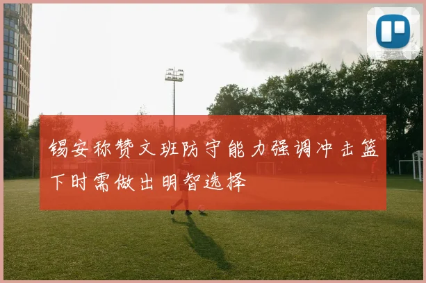 锡安称赞文班防守能力强调冲击篮下时需做出明智选择